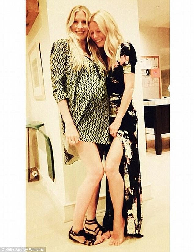 Gwyneth Paltrow and Holly Williams posing together in 2014 while Williams was heavily pregnant, reflecting their long-standing friendship.
