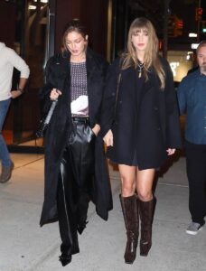 Taylor Swift and Gigi Hadid leave Zero Bond in New York City during a girls' night out.