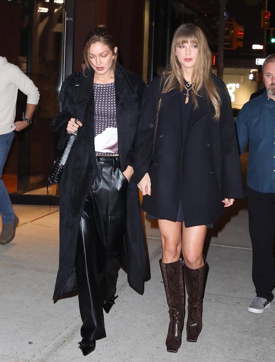 Taylor Swift and Gigi Hadid leave Zero Bond in New York City during a girls' night out.