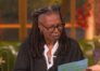 Whoopi Goldberg was passed a note on The View Monday after making a statement about Donald Trump