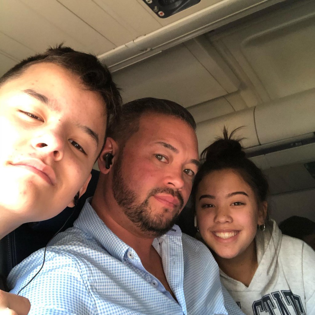 Jon Gosselin with his children Hannah and Collin.
