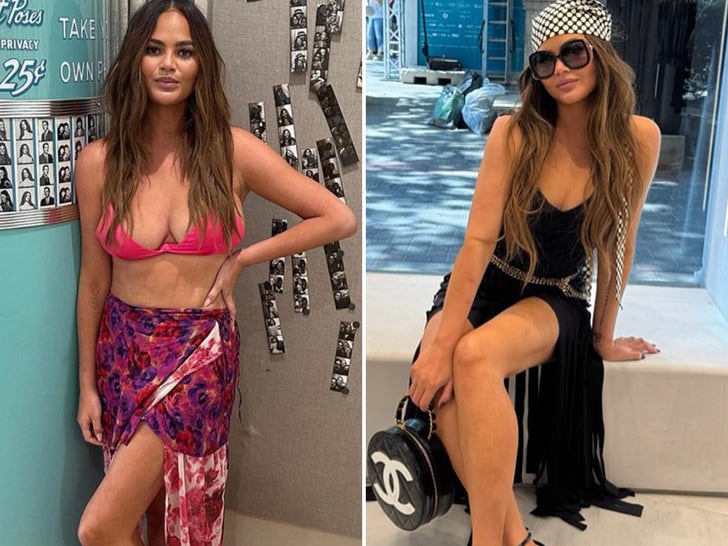 Chrissy Teigen posing in a glamorous photo shoot