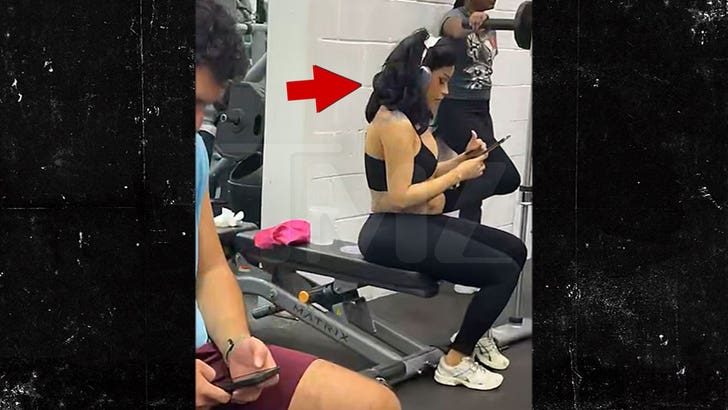Cardi B working out in a gym in a clip circulating online