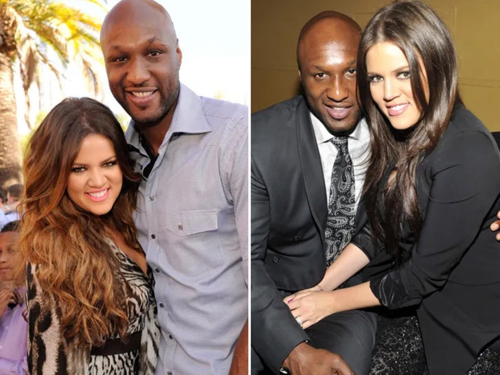 Khloe Kardashian and Lamar Odom at a public event — Getty