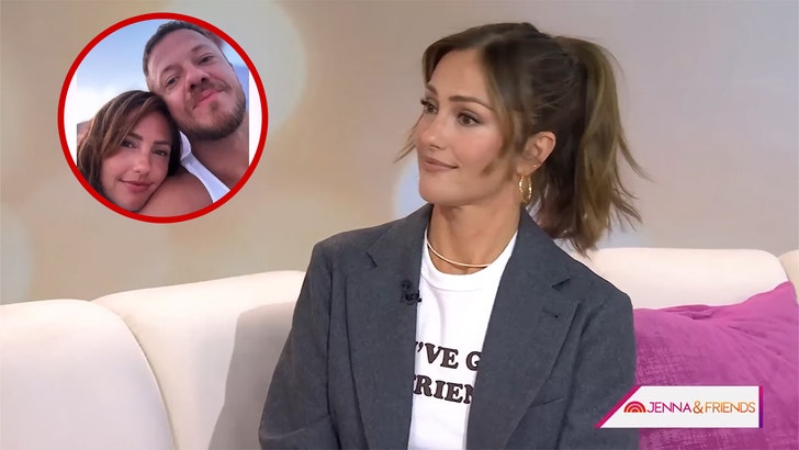 Minka Kelly on NBC's Today with Jenna & Friends, reacting to a question about Dan Reynolds (NBC video still)