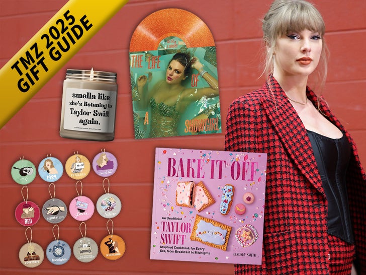 Holiday gift guide roundup of Taylor Swift–themed items
