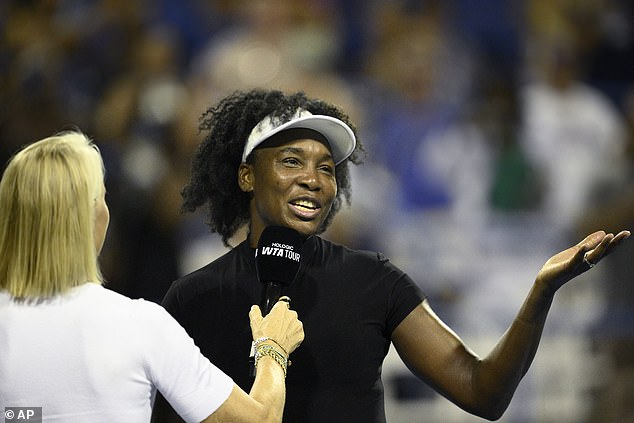 Venus Williams at the DC Open, where she referred to Andrea Preti as her fiance