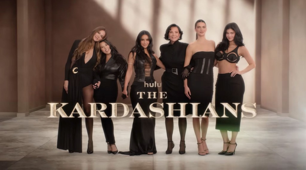 The Kardashian-Jenner family, including Kim, Kourtney, Khloe, Kris, Kendall, and Kylie, standing together.