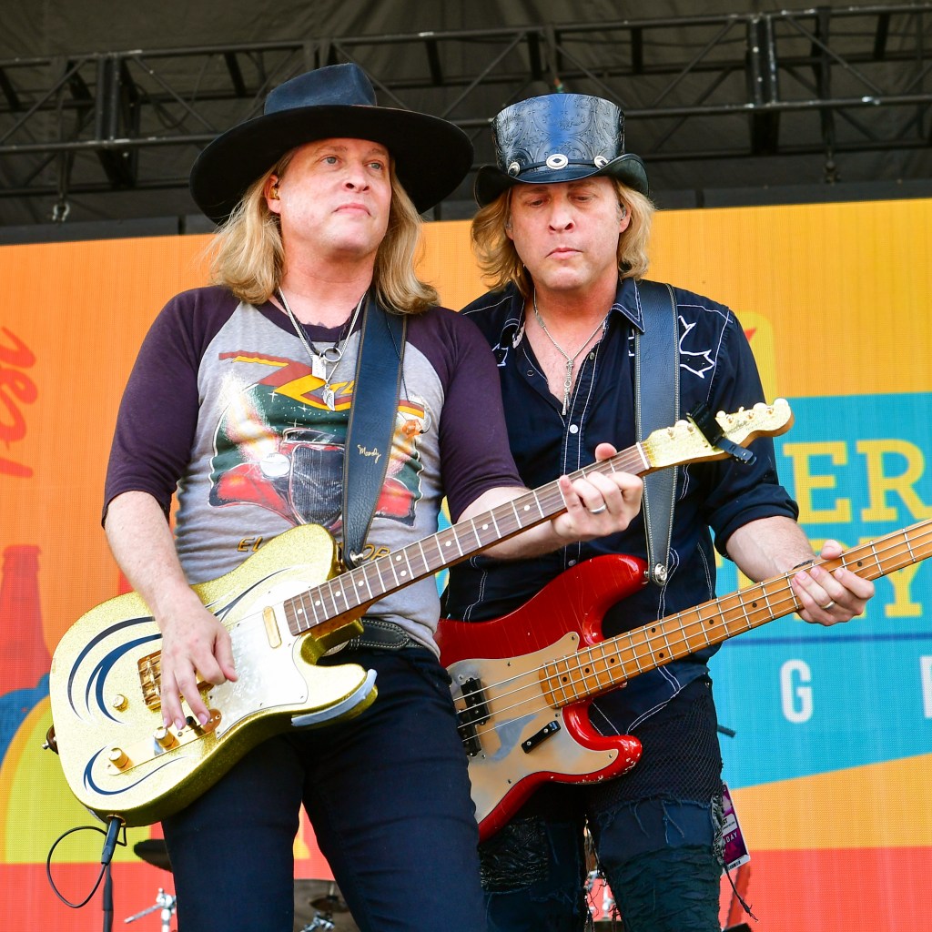 Gunnar Nelson (L) and Matthew Nelson performing on the Budweiser Forever Country Stage.