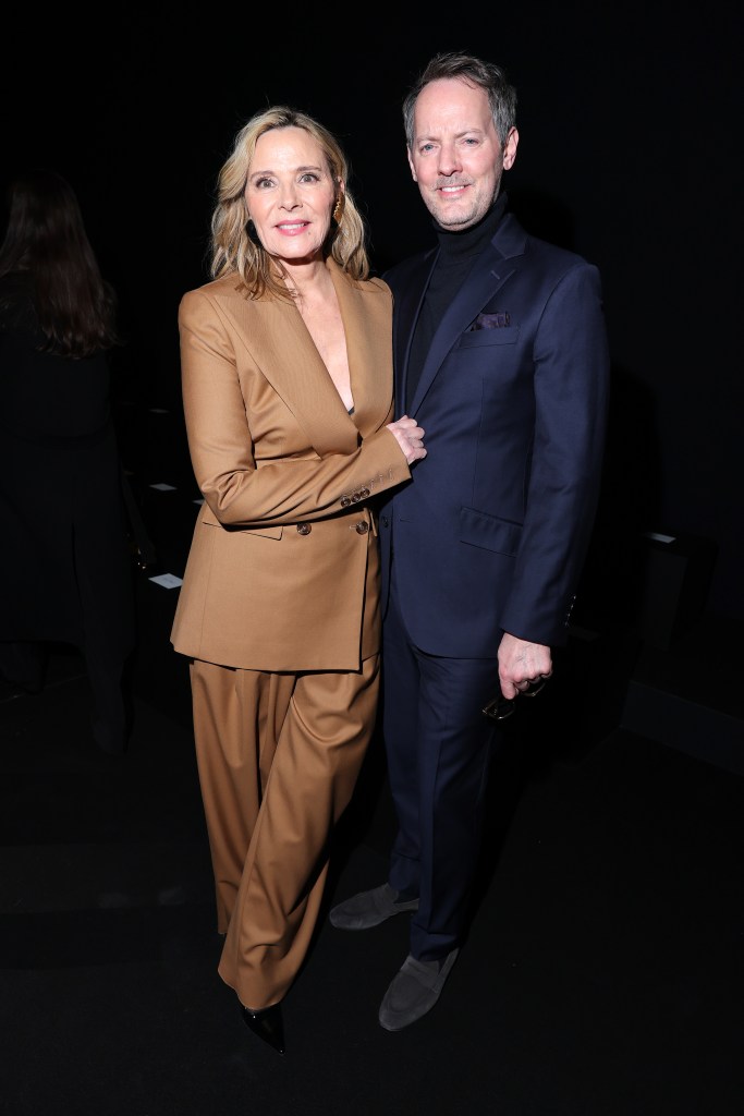 Kim Cattrall and Russell Thomas attend the Nina Ricci Womenswear Fall/Winter 2025-2026 show at Paris Fashion Week.