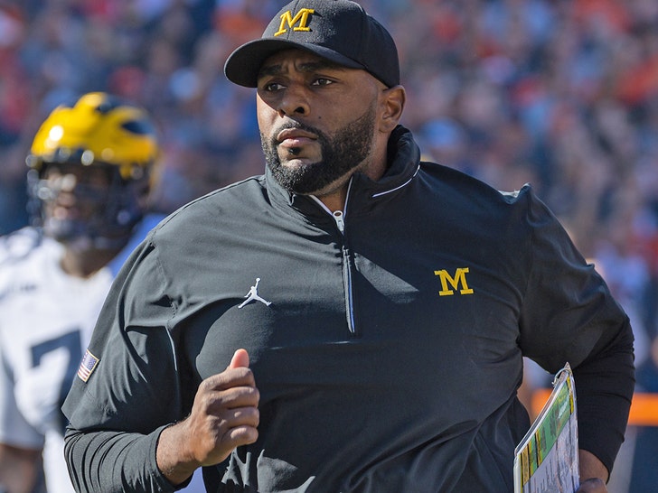 Former Michigan head coach Sherrone Moore on the sideline