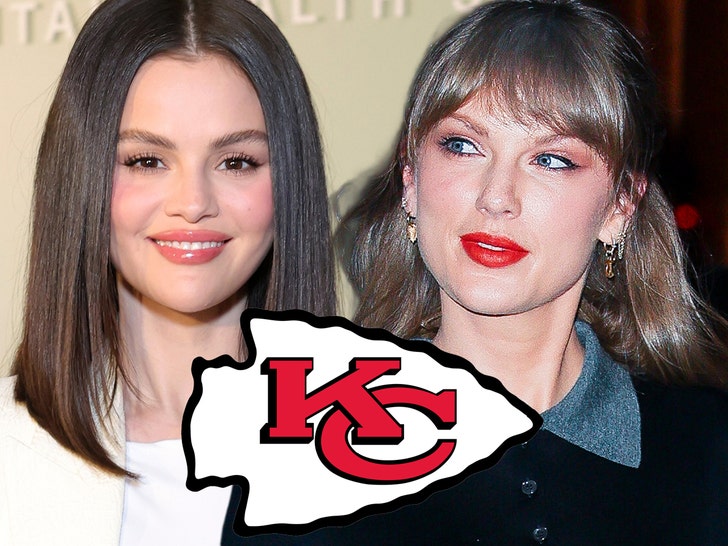 Taylor Swift and Selena Gomez in a suite at the Chiefs vs. Texans game in Kansas City