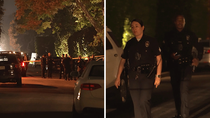 Police on the scene outside Rob Reiner's Los Angeles home amid the investigation