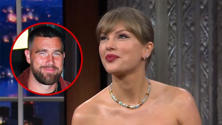 Taylor Swift during her appearance on The Late Show with Stephen Colbert