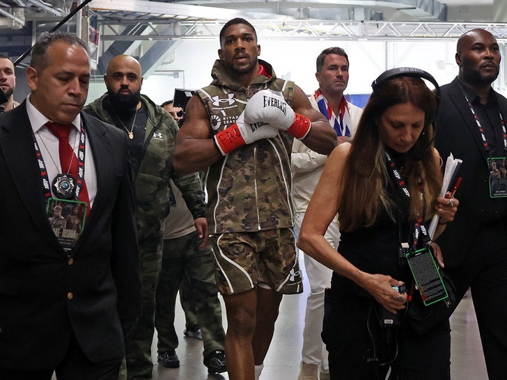 Anthony Joshua following his sixth-round knockout win over Jake Paul (Getty)