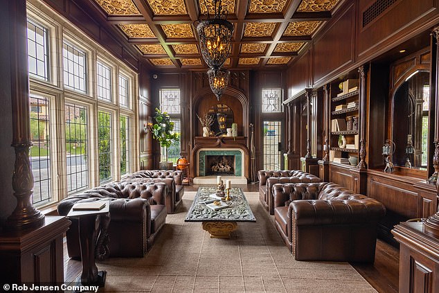 Living area featuring a reported 500-year-old Russian fireplace