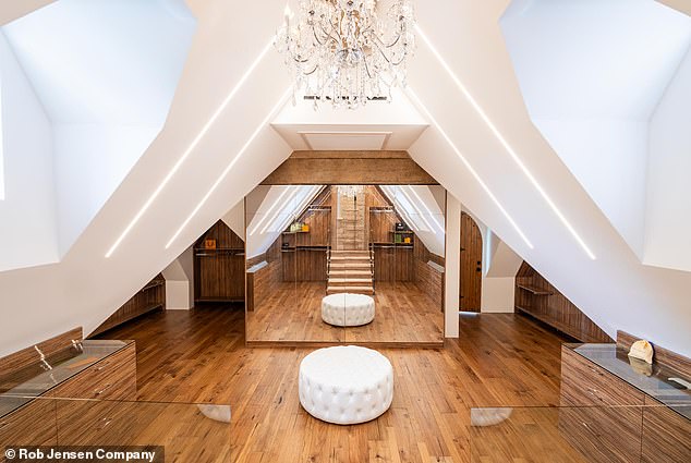 Primary suite closet reportedly inspired by a Swedish boutique