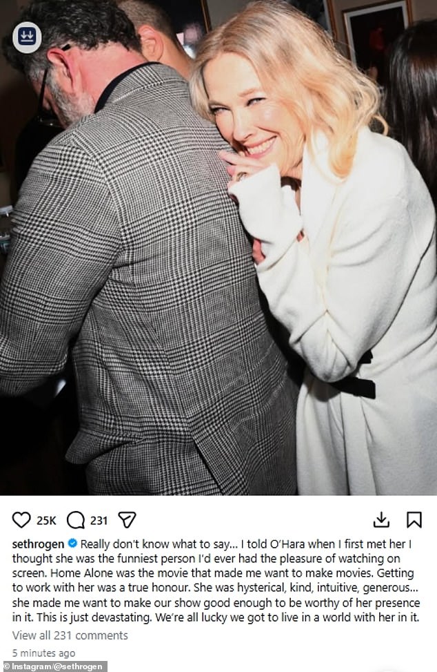 Seth Rogen's tribute to Catherine O'Hara