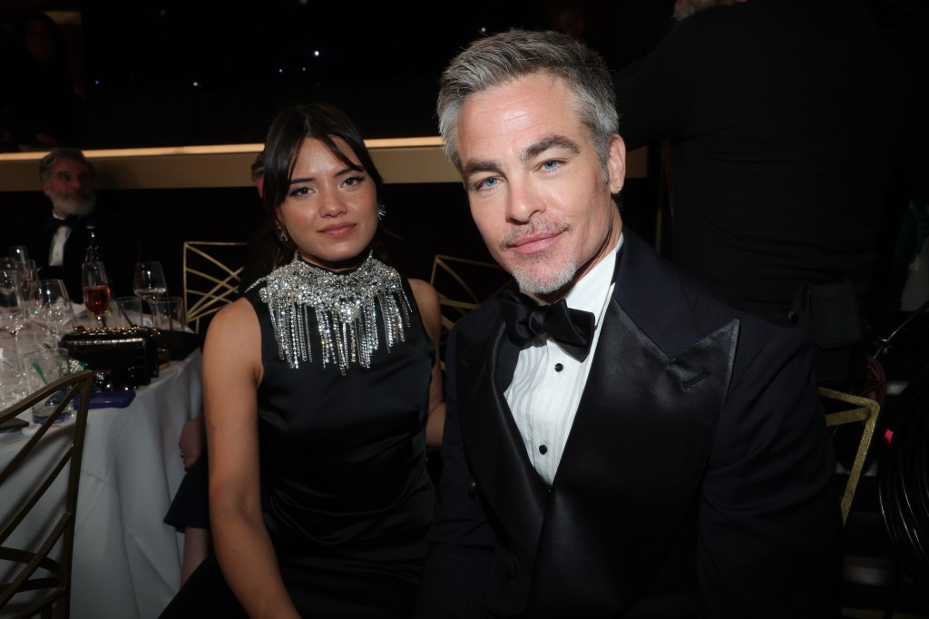 Chris Pine and Keyana Sky Wenger at the 83rd Annual Golden Globes.