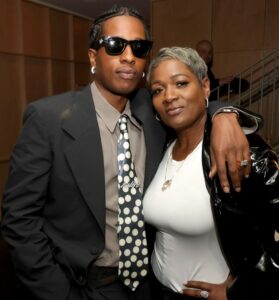 A$AP Rocky and his mother Renee Black attend the Los Angeles Special Screening of Apple Original Films and A24's "Highest 2 Lowest".
