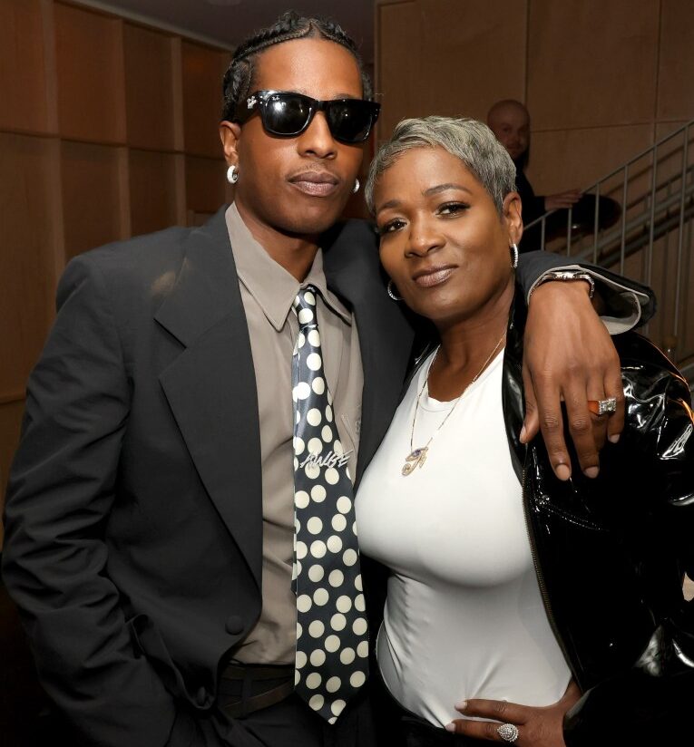 A$AP Rocky and his mother Renee Black attend the Los Angeles Special Screening of Apple Original Films and A24's "Highest 2 Lowest".
