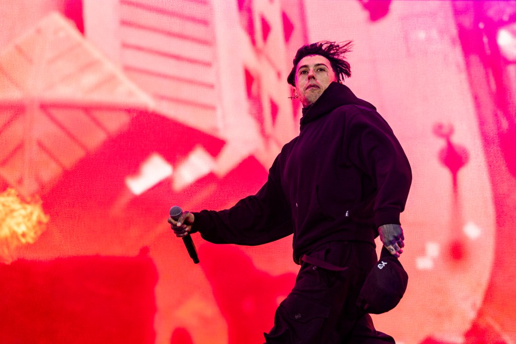 Ronnie Radke performing live; he and Furlan have filed dueling restraining-order requests.