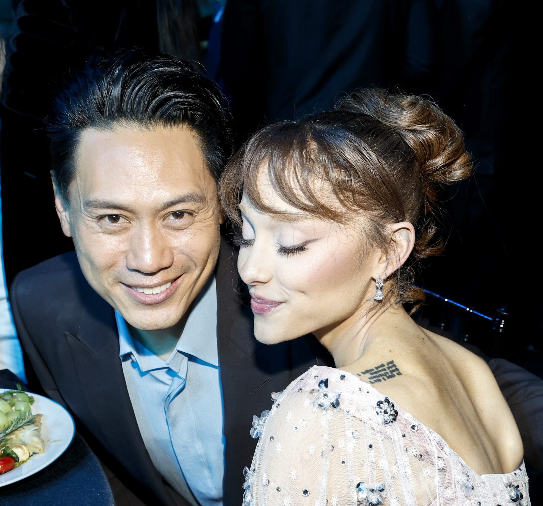 Ariana Grande and Jon M. Chu inside the 2026 Critics Choice Awards