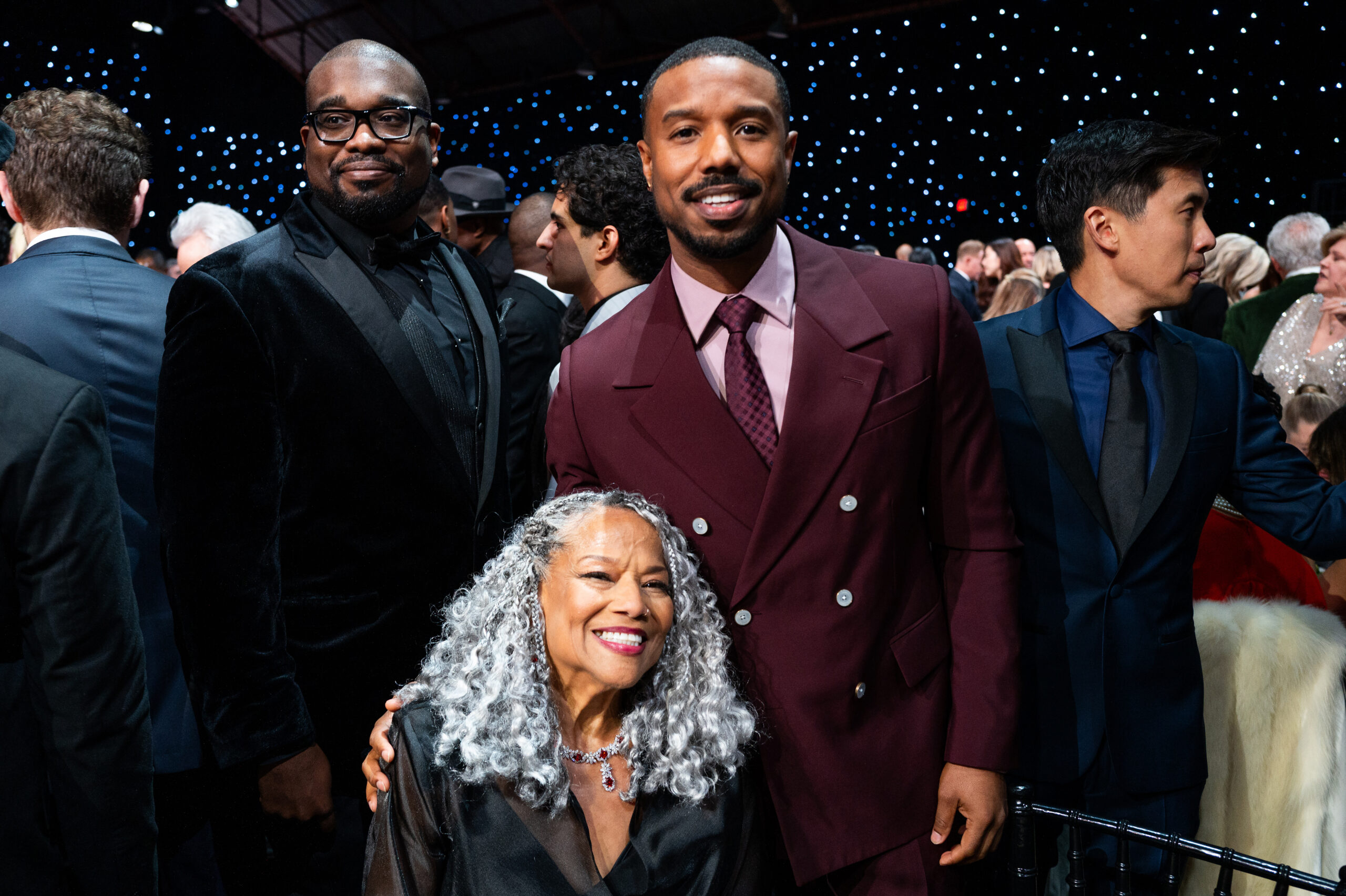 Michael B. Jordan poses alongside his mother Donna at the 2026 Critics Choice Awards