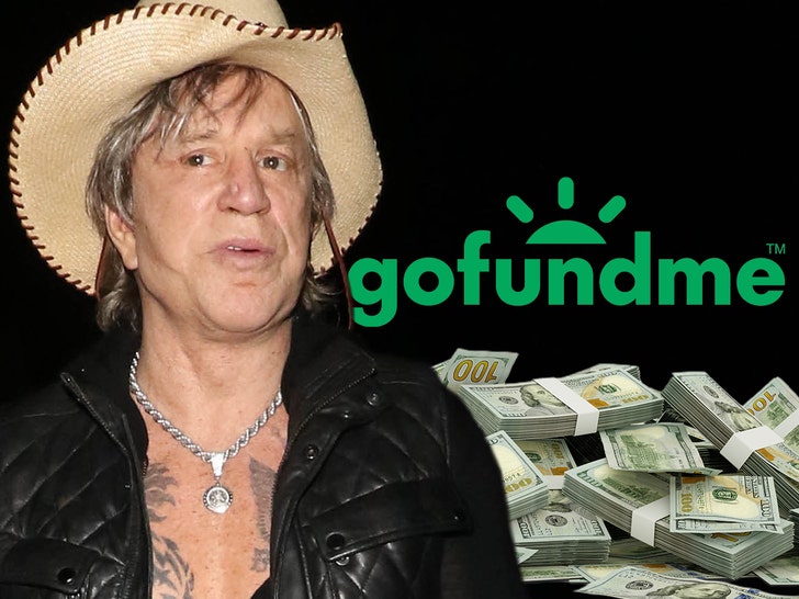 Mickey Rourke in a composite image amid the GoFundMe refund controversy (Getty Composite)