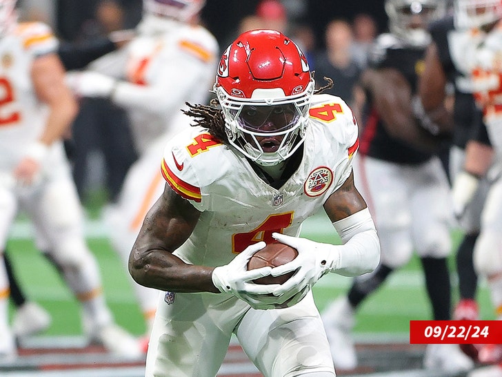 Rashee Rice on the field for the Kansas City Chiefs