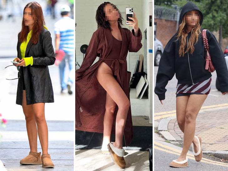 Composite teaser image for 'Stars Rockin UGGs - Guess Who', featuring celebrity legs in UGG boots (credit: Getty/Instagram)