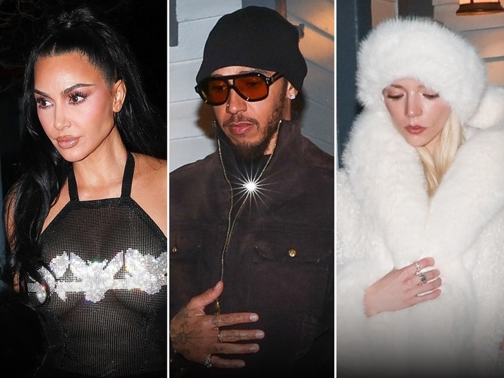 Kim Kardashian, Lewis Hamilton and others leaving Matsuhisa in Aspen on New Year's Eve
