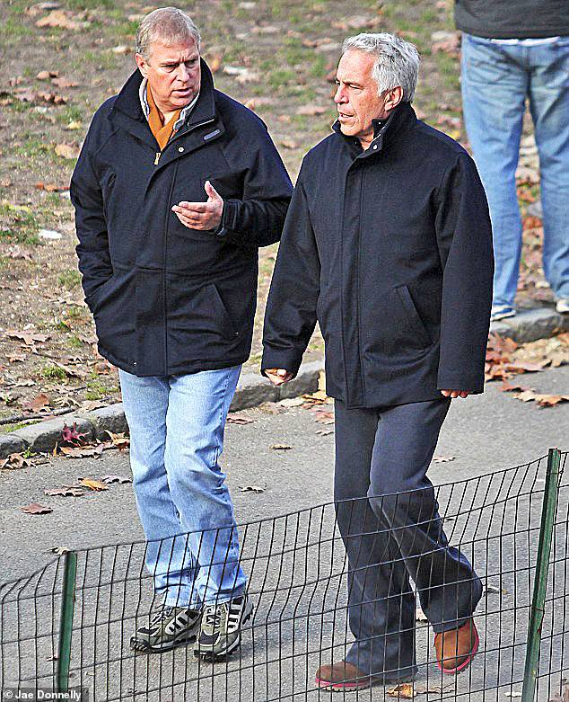 Prince Andrew and Jeffrey Epstein walking in New York's Central Park, December 2010