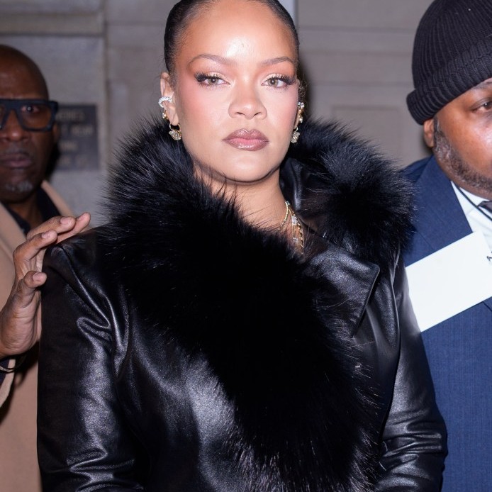 Rihanna suffered a wardrobe malfunction while attending her boyfriend A$AP Rocky's AWGE fashion show on Friday night. - pagesix